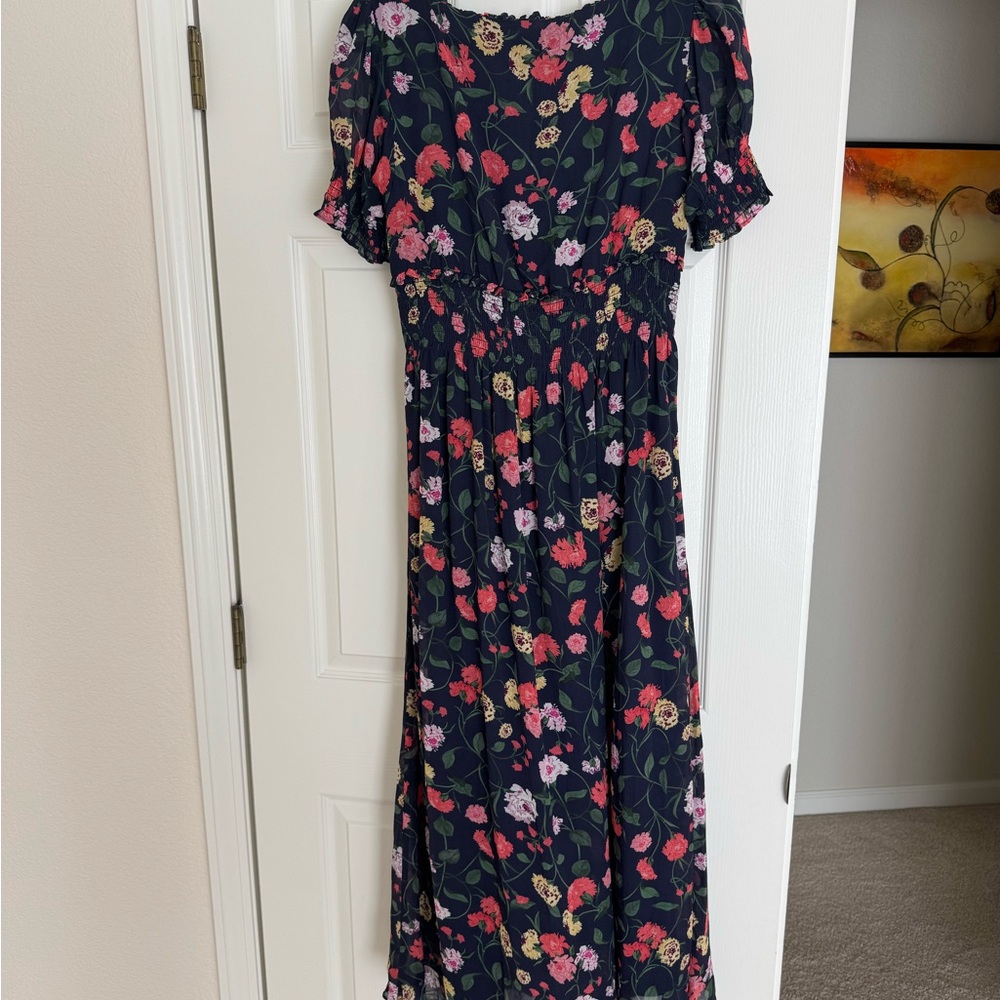 Hill House The Georgia Nap Dress in Navy Multi Peony Bouquet, size Medium - Picture 9 of 14
